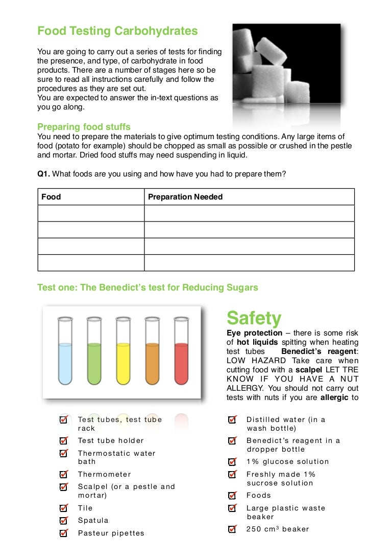 Food Testing Carbohydrates