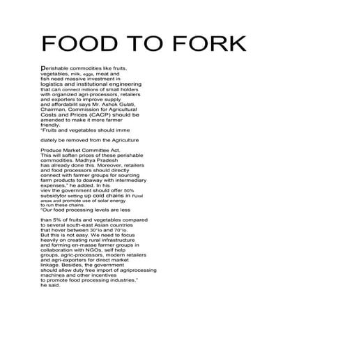 Food to fork