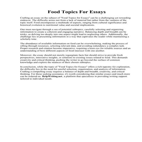 Food Topics For Essays.pdf