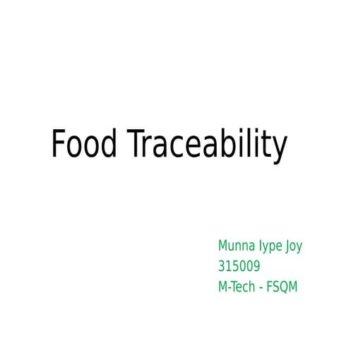 Food traceability