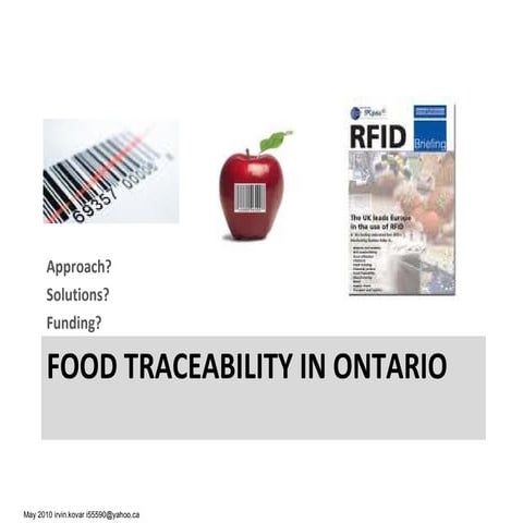 Food Traceability in Ontario - May 2010