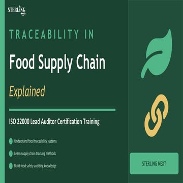 Traceability in Food Supply Chain Explained | ISO 22000 Lead Auditor ...