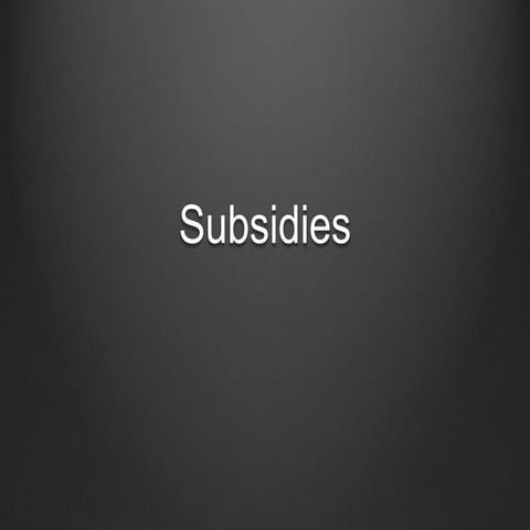 Food unit   subsidies