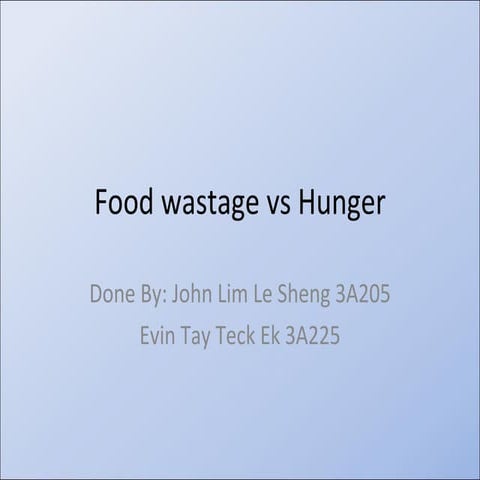 Food wastage vs hunger compiled