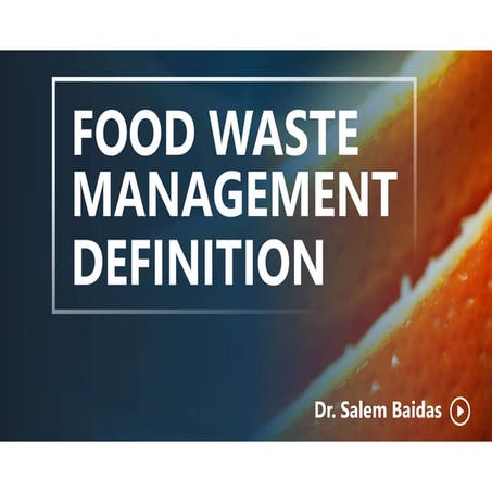 Food Waste Management Definition            