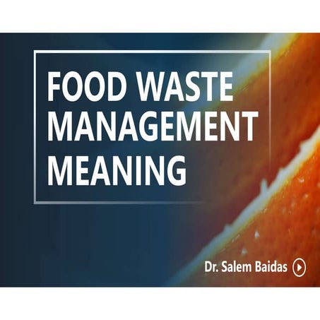 Food Waste Management Meaning       