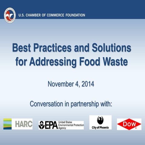  Food Waste USA Chamber of Commerce foundation 2014