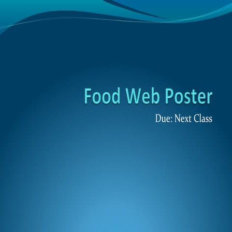 Food web poster assignment