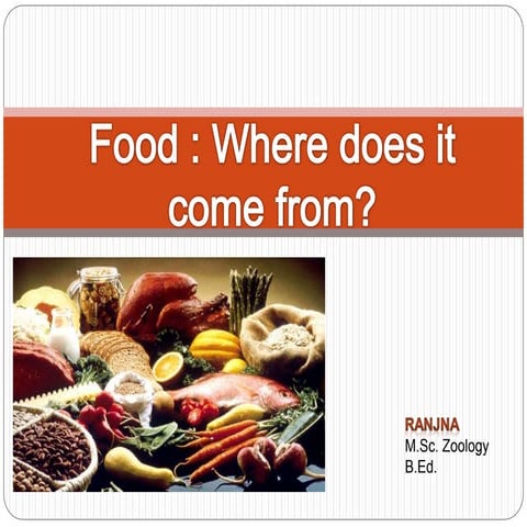 Food :where does it come from?