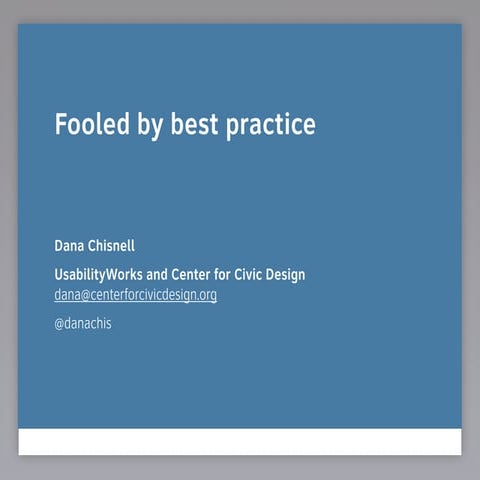 Fooled by best practice