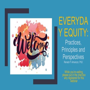 2019.08.14 LLC Webinar Series | Everyday Equity:  Practices, Principles, and ...