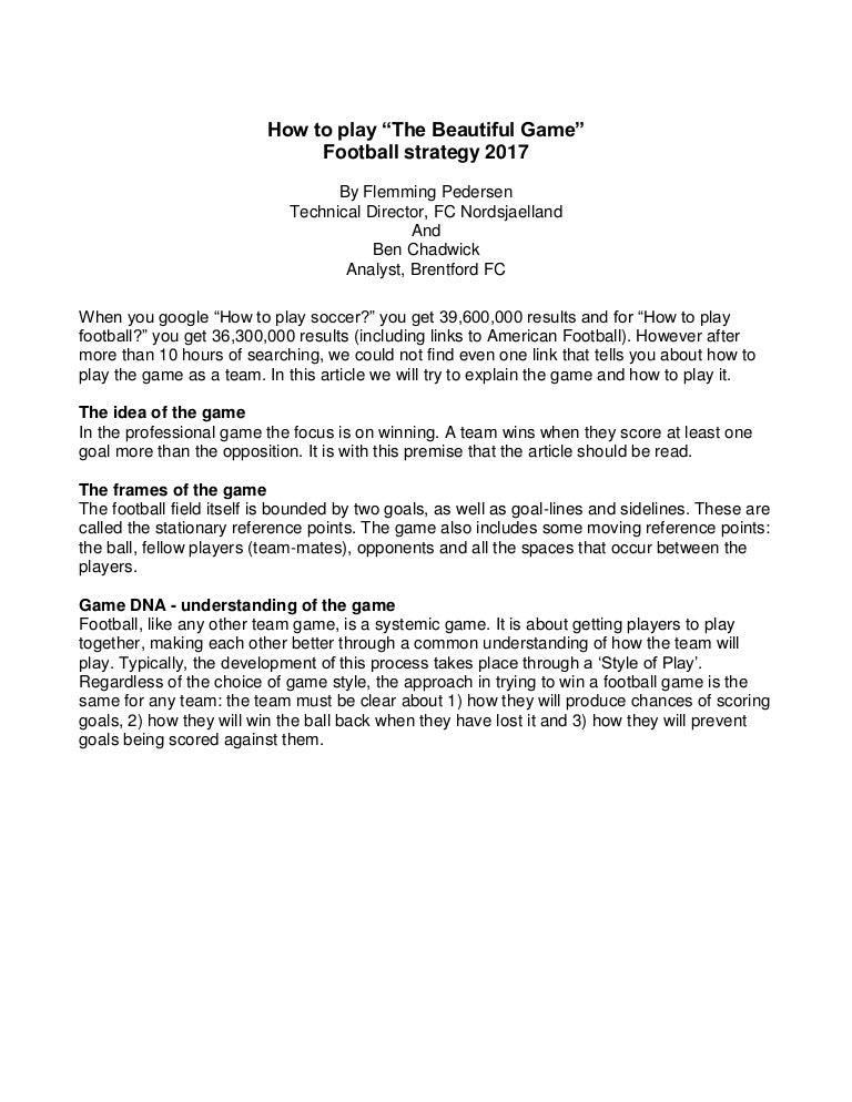 Football Strategy 2017 Pdf