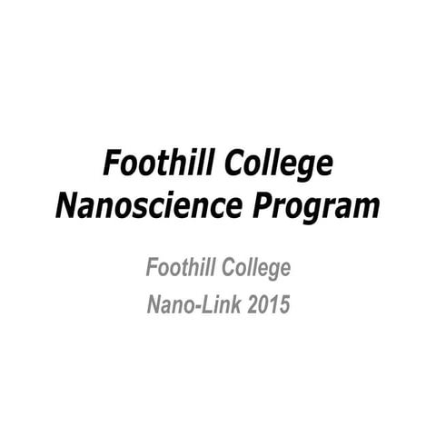 Foothill college nanoscience program