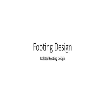 Footing Design - Isolated Footing Design
