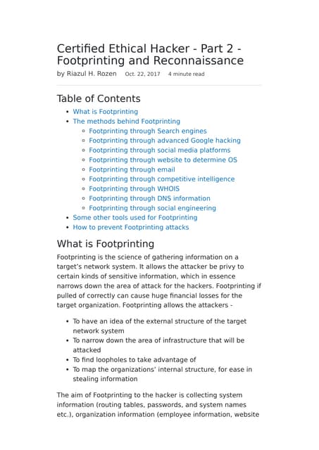Footprinting