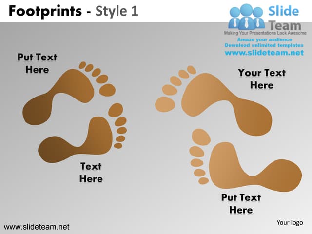 Footprints style design 1 powerpoint presentation templates.