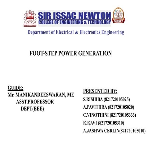 foot step power generation of generatwe electricity.pptx