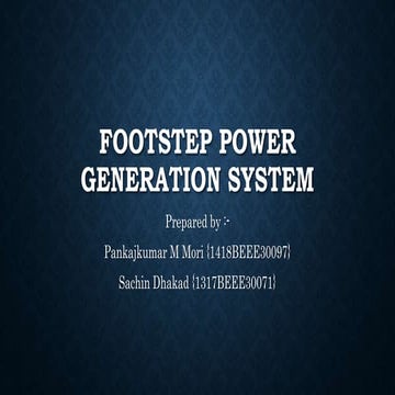 Footstep power generation system