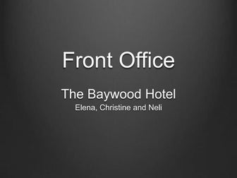 Front office presentation