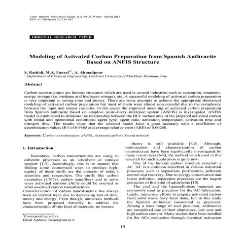 Modeling of Activated Carbon Preparation from Spanish Anthracite Based on ANF...