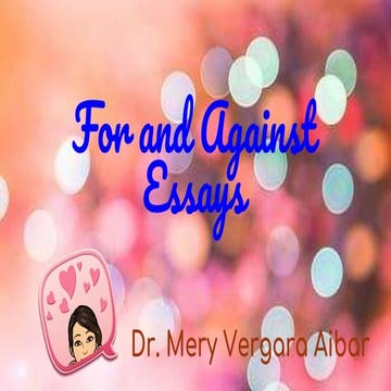 For and against essays