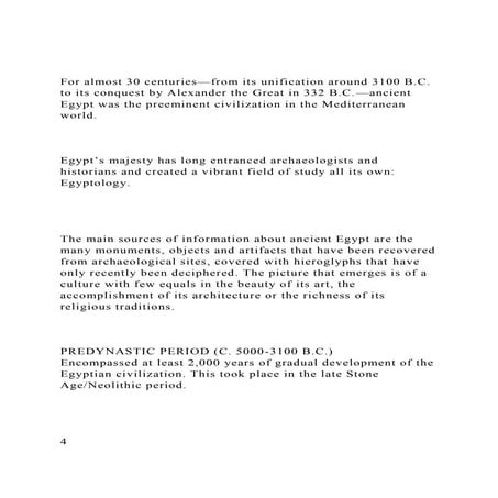 For almost 30 centuries—from its unification around 3100 B.C. to.docx