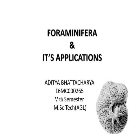 Foraminifera and its Applications