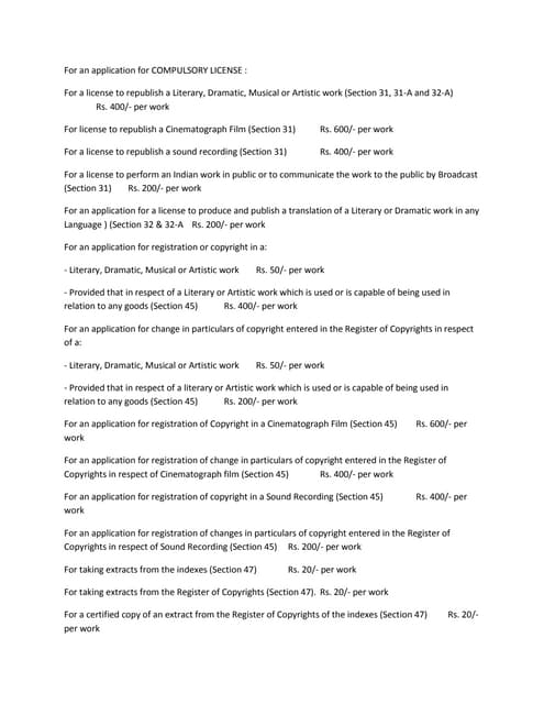 For an application for compulsory license