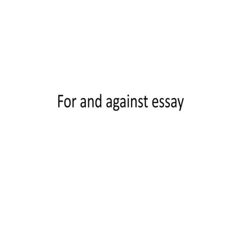 For and against | PPTX