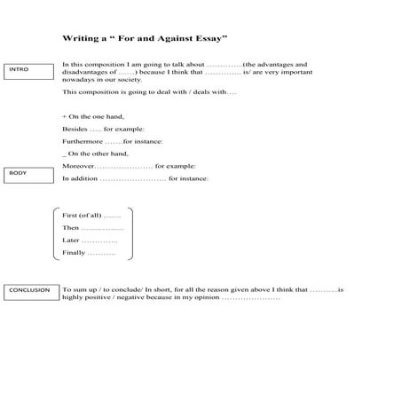 For and against essay