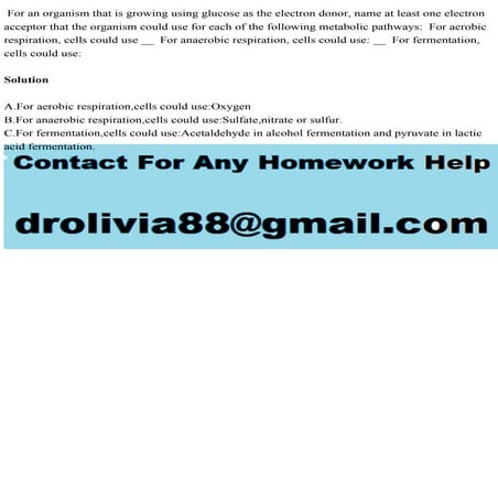 For an organism that is growing using glucose as the electron donor, .pdf