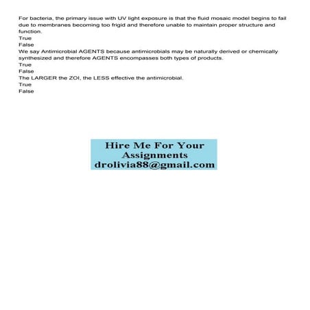 For bacteria the primary issue with UV light exposure is th.pdf