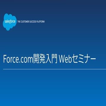 Salesforce開発入門 Webセミナー