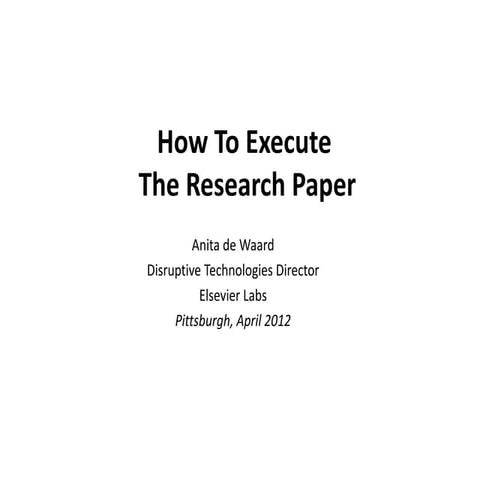How to Execute A Research Paper
