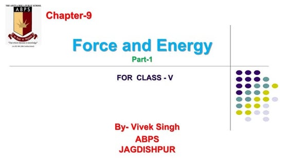 FORCE WORK AND ENERGY CLASS 4 CBSE | PPTX