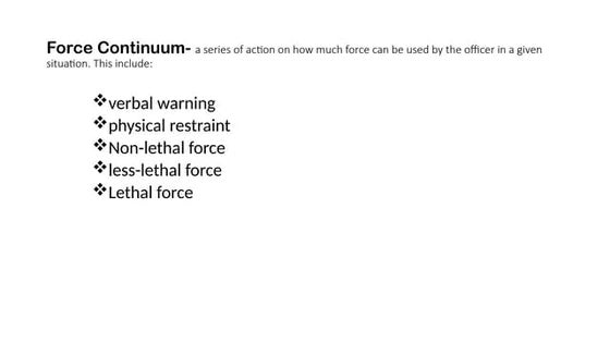 Use of Force Continuum | PPTX