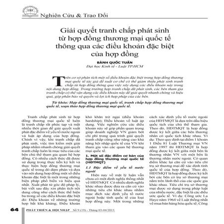 Tranh chấp trong hợp đồng ngoại thương