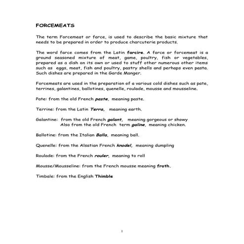Understanding Forcemeat and the different types