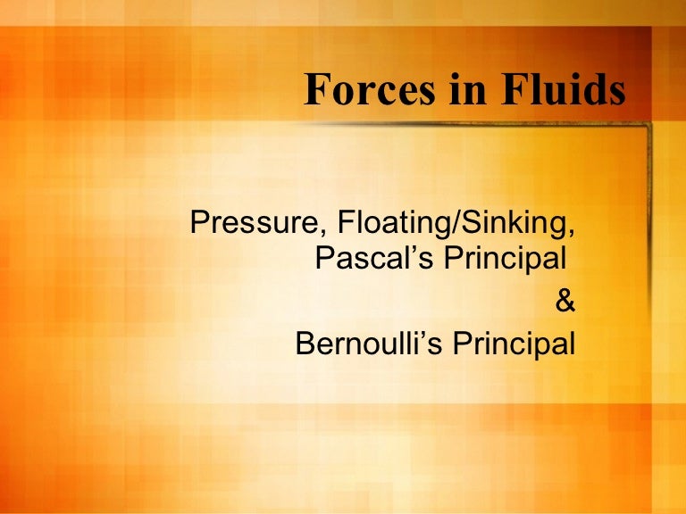 Forces in fluids