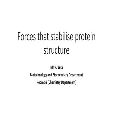 Forces that stablise protein structure