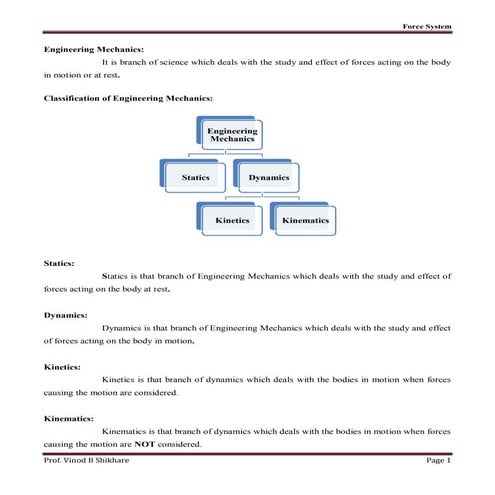 Force System-Engineering Mechanics