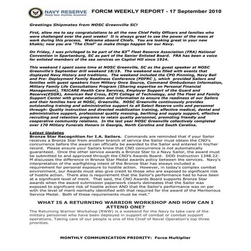 Force weekly 17 september 10