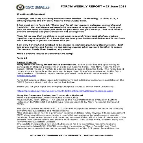 NAVY PRT Instructions 6110.1 j | PDF