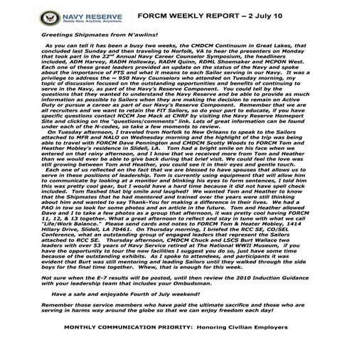 Force weekly 2 July 10