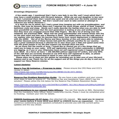 Force Weekly 4 June 10