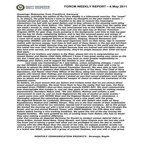 Force weekly 6 may 2011