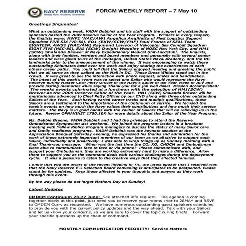 Force Weekly 7 May 10