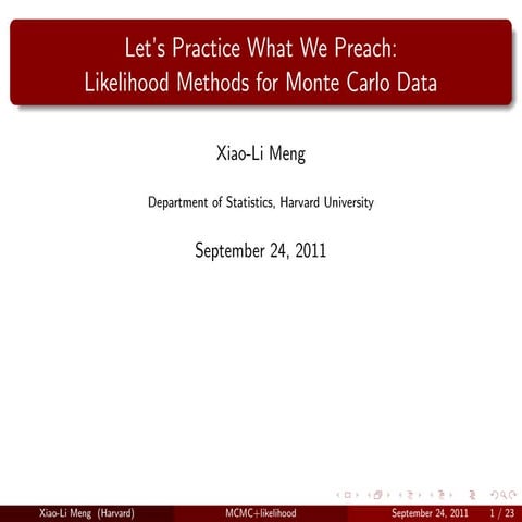 Let's Practice What We Preach: Likelihood Methods for Monte Carlo Data