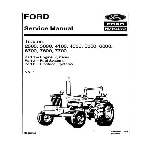 Ford 6600 tractor service repair manual | PDF