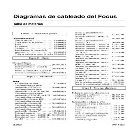 Ford focus diagramas de cableados español